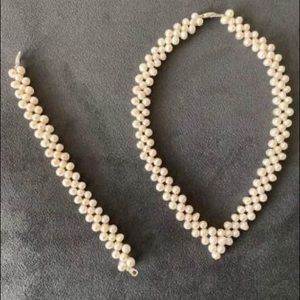 Multi strand Freshwater pearl Necklace  &  Bracelet  17” Necklace & 7” Bracelet